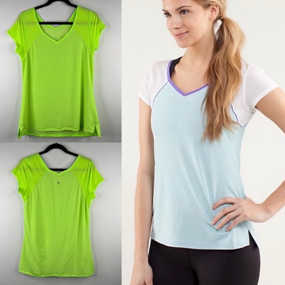 lululemon athletica Tops - Rare Lululemon Women's Run: Mod Moves Short Sleeve Top Shirt Size 8 Zippy Green